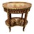 French Louis XV Inlaid Oval Side Table With Drawer, Brass Gallery & Lower Shelf For Sale