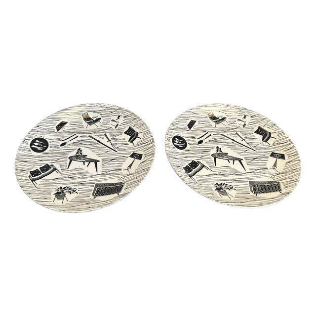 Mid-Century Dishes in Ceramic, 1950, Set of 2 For Sale