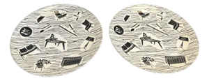 Mid-Century Dishes in Ceramic, 1950, Set of 2