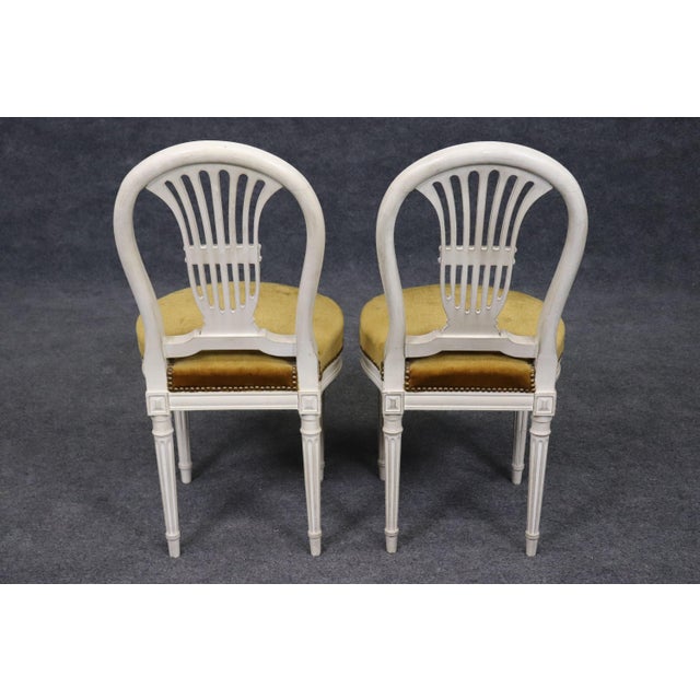 Maison Jansen Set of 8 French Louis XVI Painted Balloon Back Maison Jansen Attri Dining Chairs For Sale - Image 4 of 11