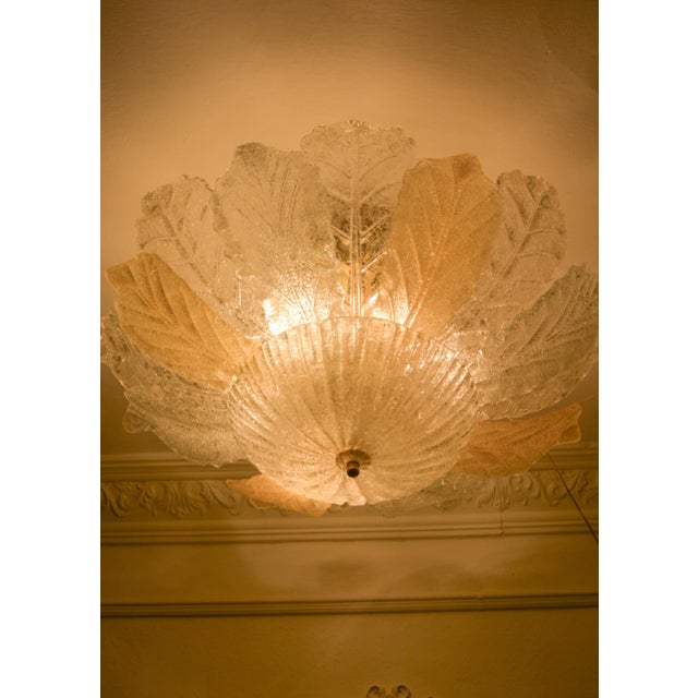 Mid-Century Modern Large Murano Glass Leaf Flush Mount from Made Murano Glass, Italian, 1970s For Sale - Image 3 of 8
