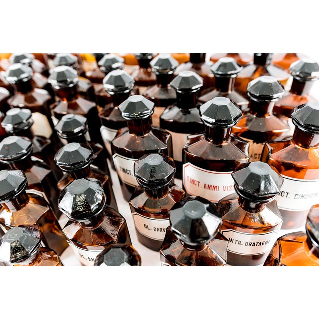 Vintage Amber Pharmacy Bottles, 1960, Set of 67 For Sale - Image 11 of 13