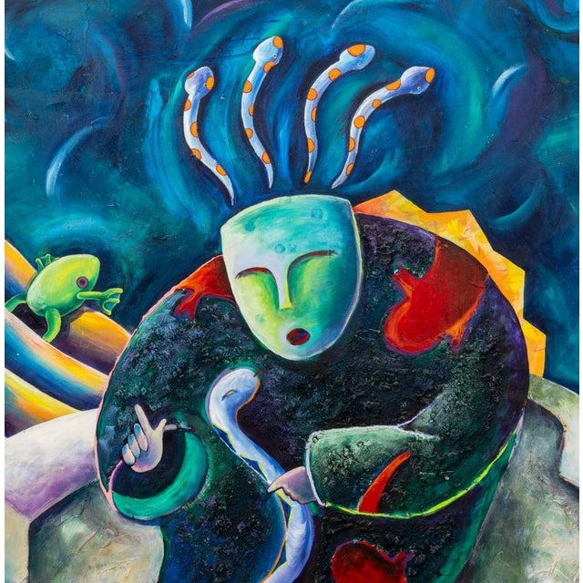 Contemporary Figure and Animals Abstract Composition For Sale - Image 3 of 8