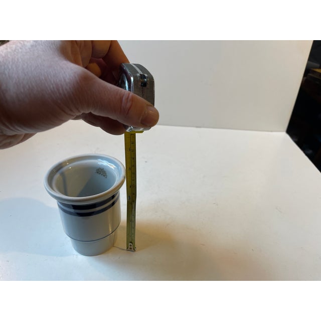 Stoneware Vase with Blue Stripes by Niels Refsgaard for Danish Design Ltd., 1980s For Sale - Image 6 of 8