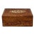 Vintage Traditional Carved Walnut Inlaid Storage Box For Sale
