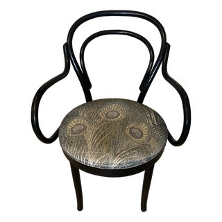 1970s Shelby Williams Vintage Mid-Century Modern Bentwood Thonet Style Arm Chair For Sale