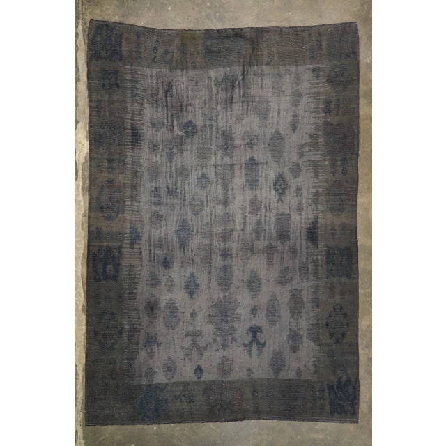 Slate Gray Large Turkish Kilim High-Low Rug - 12'03 X 18'00 For Sale - Image 8 of 8