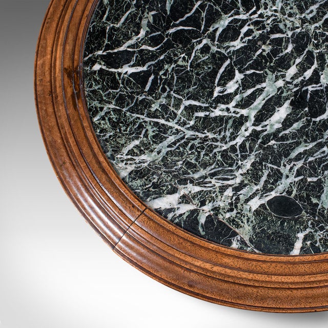 Wood Antique Decanter Table, English, Walnut, Marble, Wine, Cocktail, High Victorian For Sale - Image 7 of 12