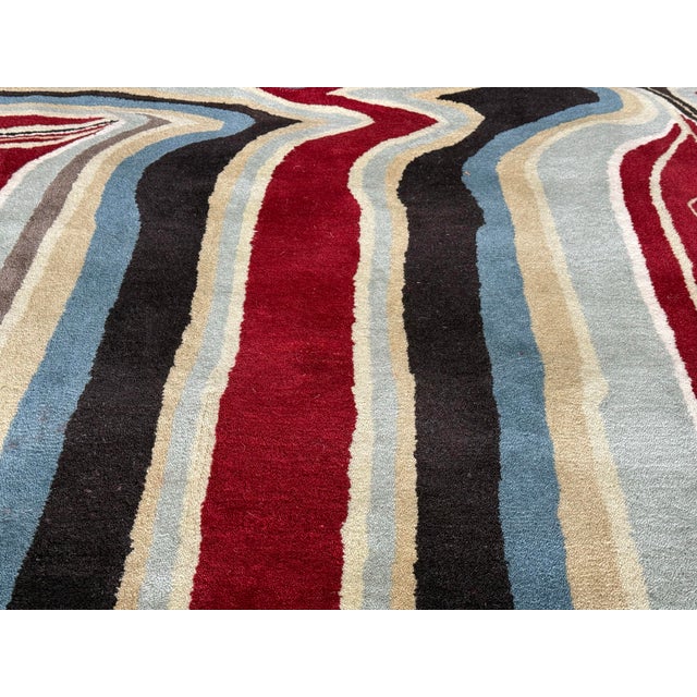 Ivory 9ft X 11ft Woolmark Melting Oriental Wool Area Rug For Sale - Image 8 of 12