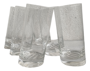 Crystal Juice Glasses in the style of Angelo Mangiarotti, 1980s, Set of 6