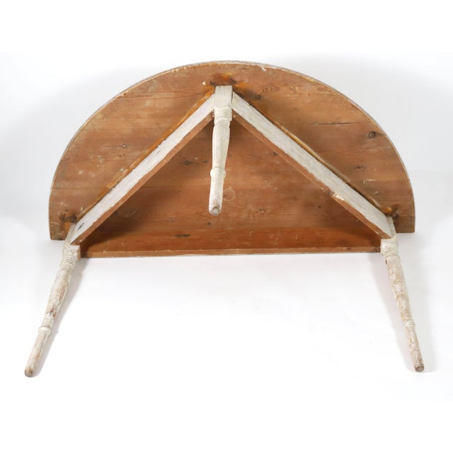 Early 19th Century Gustavian Painted Demilune Console Tables, a Pair For Sale - Image 4 of 12