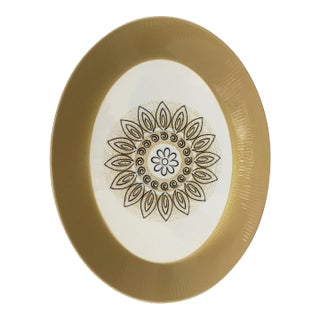 Mid 20th Century Homer Laughlin “Malibu” Floral Medallion Ceramic Platter For Sale