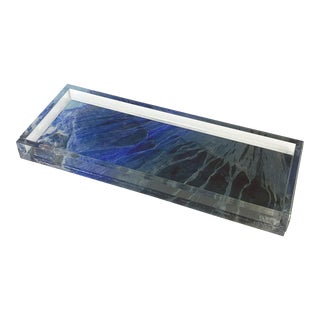 Lucite Tray With Alluvial Fan Image, Acrylic, Dwm | Maloos For Sale