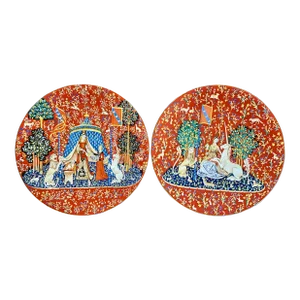 1970’s “La Dame á La Licorne” Limoges Plates- a Pair