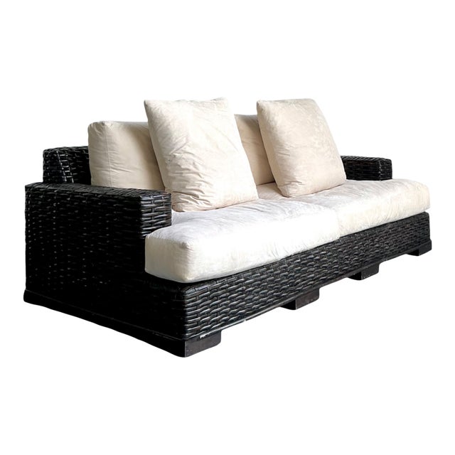 Vintage Ralph Lauren “Modern Organic” Woven Rattan Sofa For Sale