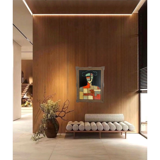 Rich and striking help describe this wonderfully colorful painting of an abstract Matador. It’s by well known and listed...
