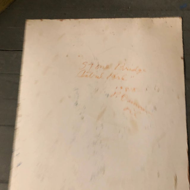 1980s Original Vintage Peter Duncan Abstract Encaustic Painting/Drawing “Stone Bridge Central Park” 1980’s For Sale - Image 5 of 7