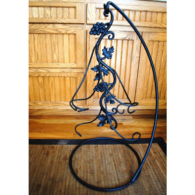 Hand Wrought Iron Floor Wine Rack Articulating Chairish
