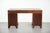 Wooden English Desk with Brass Elements and Green Leather Top For Sale - Image 5 of 14