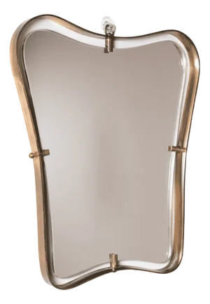 Shaped Mirror with Brass Frame from Fontana Arte