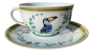 Toucans Model Tea Service by Hermès & Limoges, Set of 36