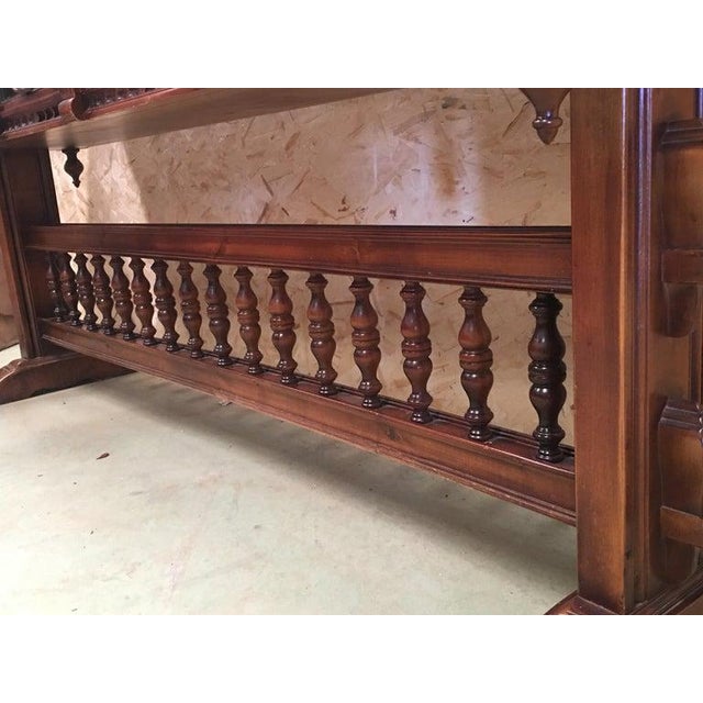 20th Century Walnut Console Table With Four Carved Drawers Signed by Valentí For Sale - Image 11 of 13