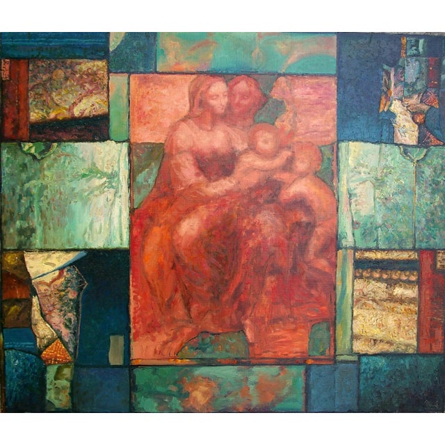 Abstract Painting Avant-Garde Expressionisme Antique Oil Painting Original Soviet Art Ukrainian Artist Schigolev 75-87 For Sale