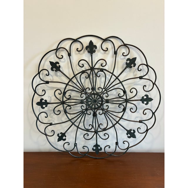 Large Wrought Metal Fleur-De-Lis Wall Bracket For Sale - Image 11 of 11