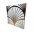 White Glass and Brass Panel, 1980s For Sale - Image 3 of 5