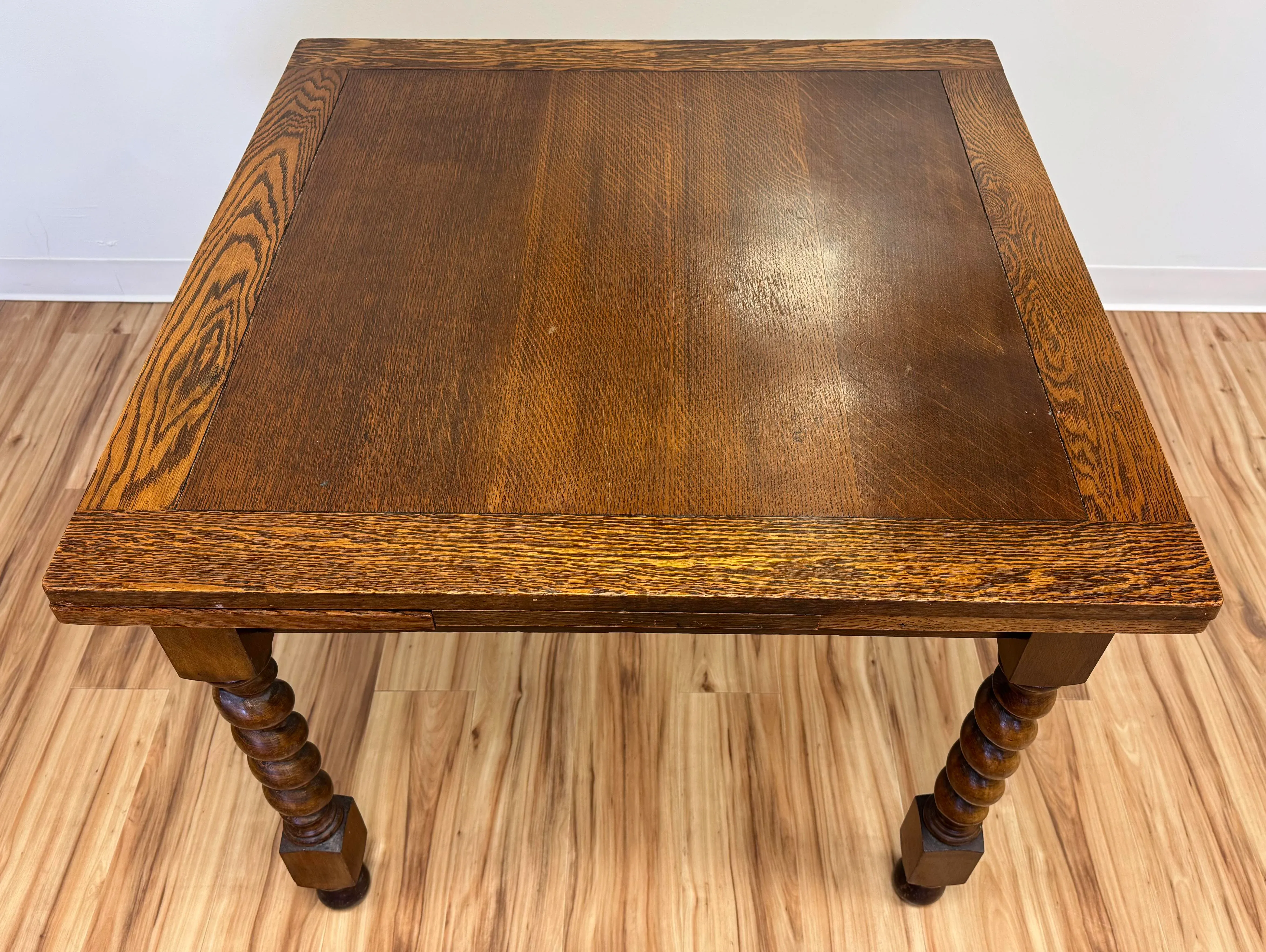 Antique Expandable Barley Twist Wood Refectory Table | Chairish