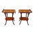 Pair Late 19th Century Victorian Regency Style Carved Mahogany and Tooled Leather Inset Side Tables For Sale
