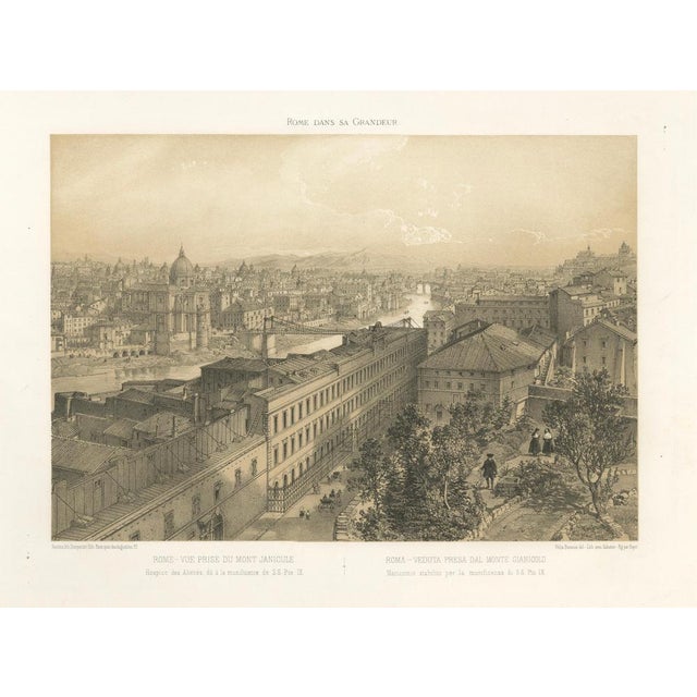 Rome Panorama from Monte Gianicolo, 1869, Paper For Sale - Image 3 of 11