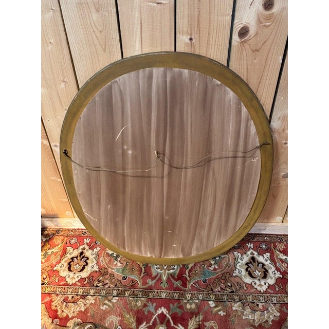 Wood Louis XVI Oval Beveled Giltwood Mirror, 19th Century, 1890s For Sale - Image 7 of 9