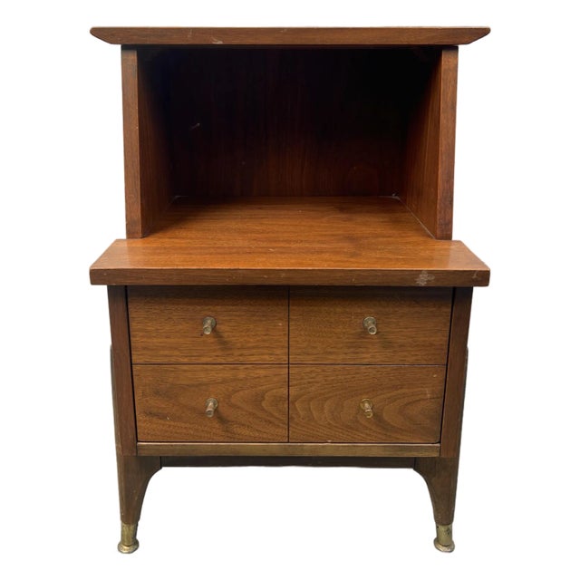 Mid-Century Modern Two-Tiered Nightstand For Sale