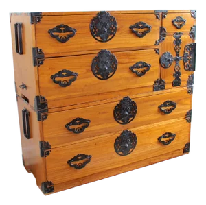Antique Japanese Matsumoto Tansu Chest on Chest - Meiji Period Keyaki Wood | Rare Kasane Tansu