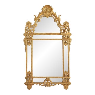 Monumental Giltwood Arch Shell Crest Pier Mirror For Sale