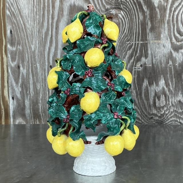 Italian Vintage Italian Glazed Ceramic Lemon Topiary For Sale - Image 3 of 10