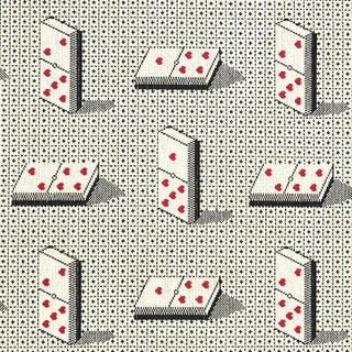 Sample - Schumacher Domino Epingle Fabric in Black For Sale