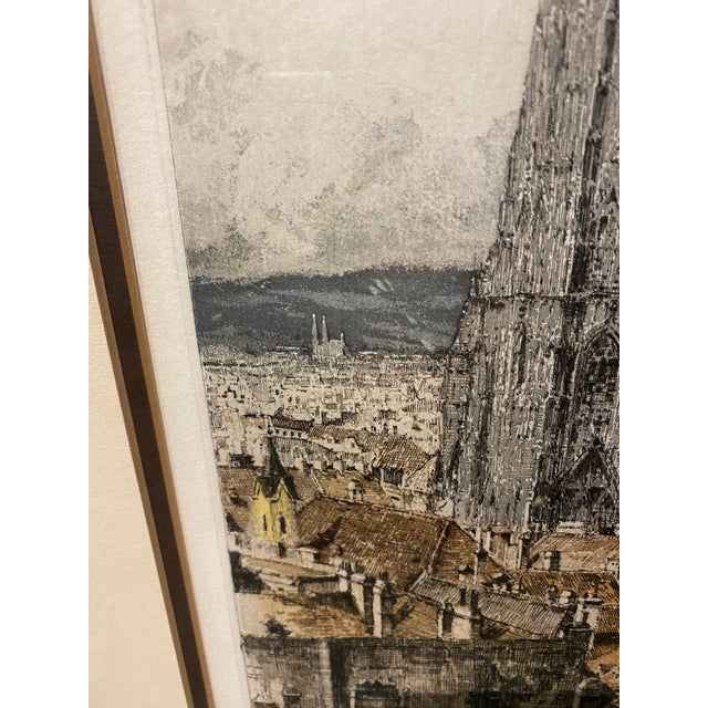 Realism Mid 20th Century Josef Eidenberger "St. Stephen's Cathedral" Vienna, Austria Etching, Signed For Sale - Image 3 of 14