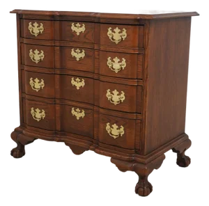 Vintage Oak 4 Drawer Block Front Chest