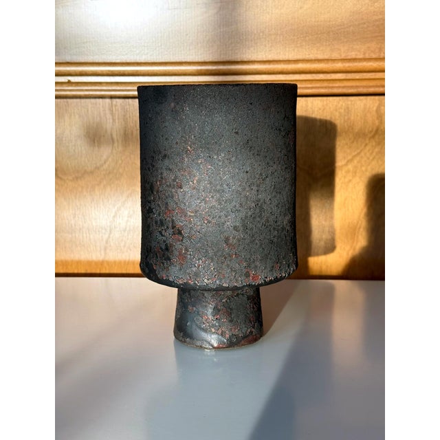 Otto Brauer Ceramic Vase with Unique Glaze by Otto Natzler For Sale - Image 4 of 13