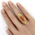Contemporary Mid 20th Century 18k Gold Coral Ring Byzantine Floral Long Finger Design Size 7 For Sale - Image 3 of 7