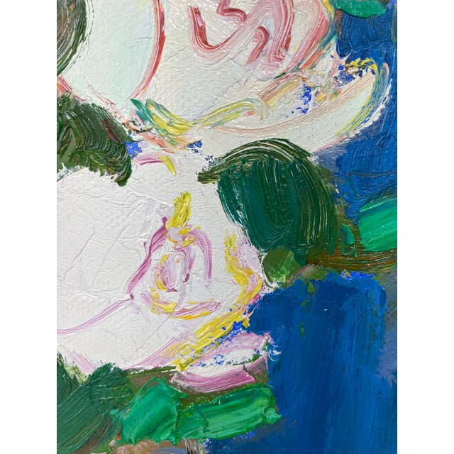 Blue Impressionistic Landscape Original Oil Painting For Sale - Image 8 of 12