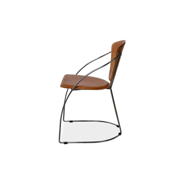 Interio Croma Steel Tube Chairs in Natural Leather, Set of 4 For Sale - Image 11 of 12
