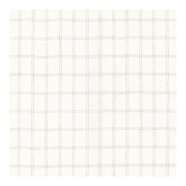 Sample - Schumacher Da Vinci Sheer Fabric in Ivory / Linen For Sale