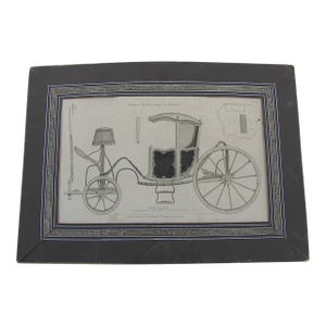 18th French Baroque Engraving Horse Carriage, Jacques l'Esperance Co. Equestrian, Engineering, Architectural