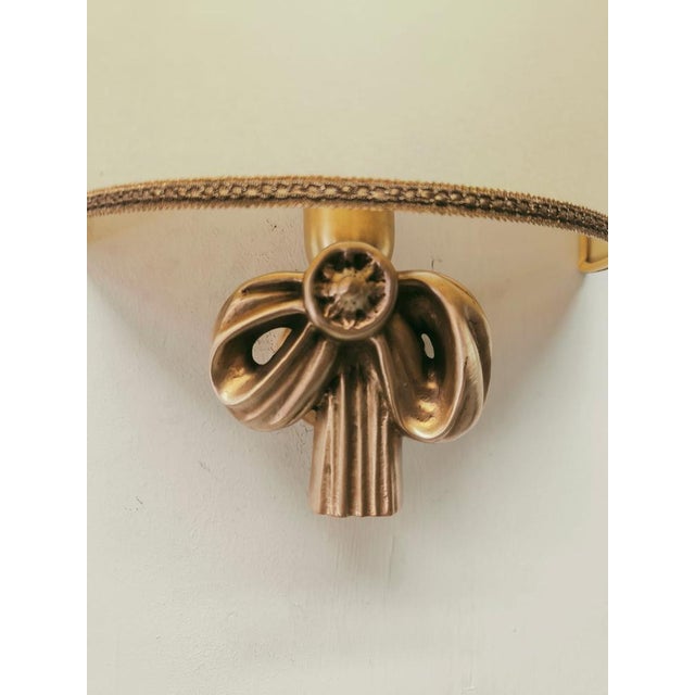 Vintage Cast Bow with Parchment Fan, 1950s For Sale - Image 6 of 11