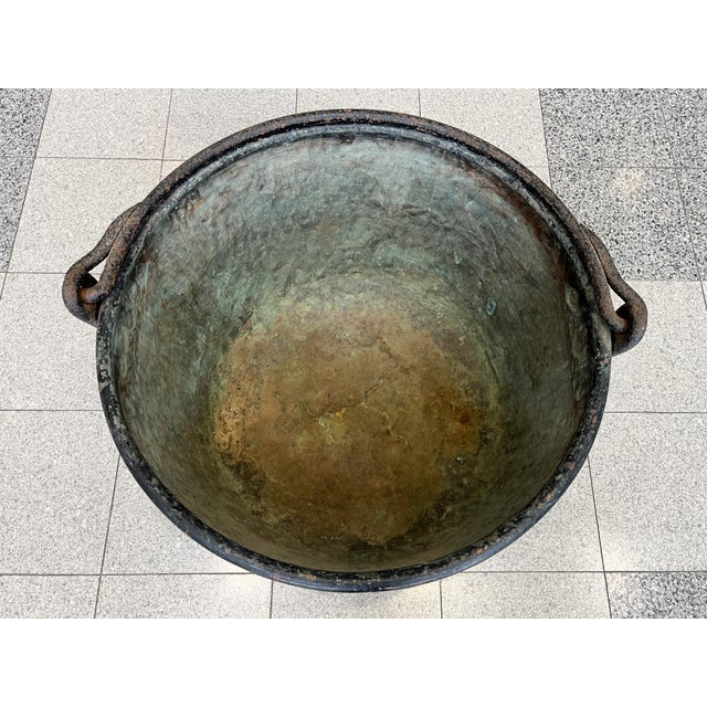 Metal 19th Century Large French Country Copper Cauldron For Sale - Image 7 of 13