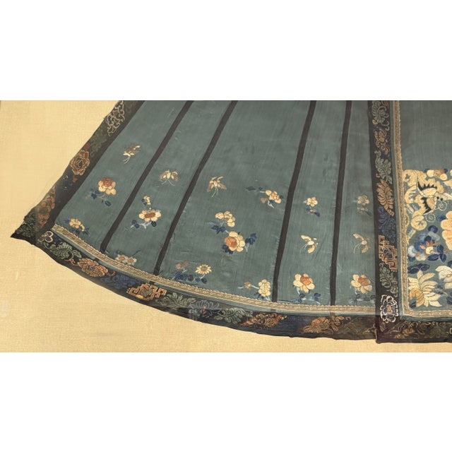 Cerulean Antiques Chinese Dynasty Skirt Fabric Framed Wall Art Decor For Sale - Image 8 of 12