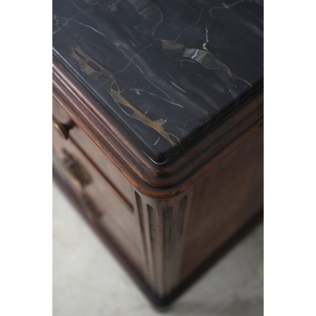 Vintage Neoclassical Marble Top Inlaid Dresser For Sale - Image 10 of 18